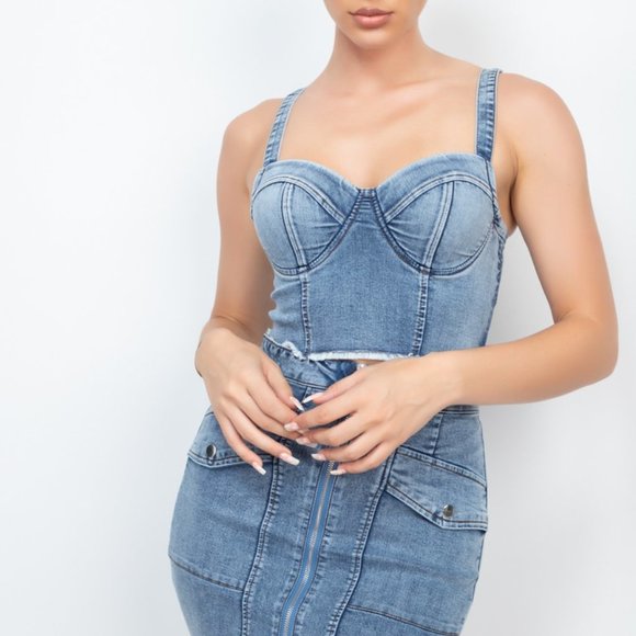 Alani Denim Skirt Set - Picture 6 of 7